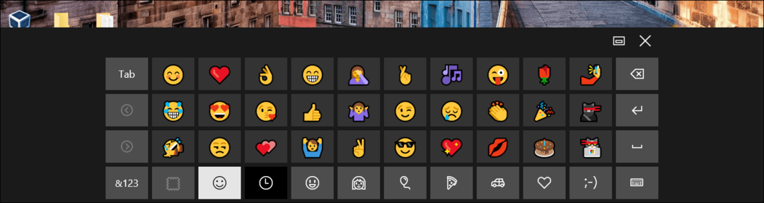 įgalinti jaustukų „Windows 10“ klaviatūrą