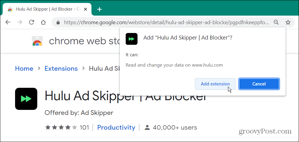 „Hulu Ad-Block“ plėtinys