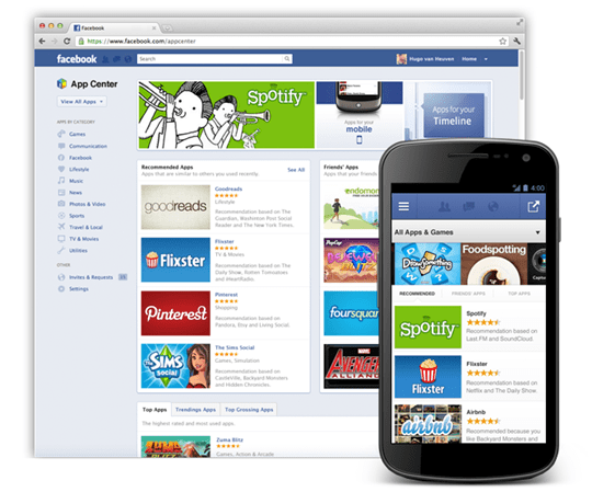 „Facebook“ siekiama mobiliųjų įrenginių vartotojams naudojant naują programų centrą