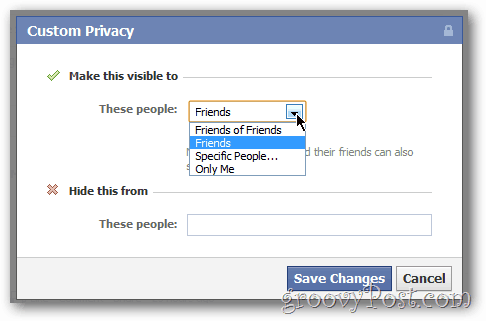 Individualizuotas „Facebook“ naujinių ir nuotraukų privatumo bendrinimas