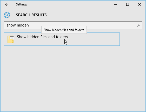 „Windows 10“ nustatymų paieška
