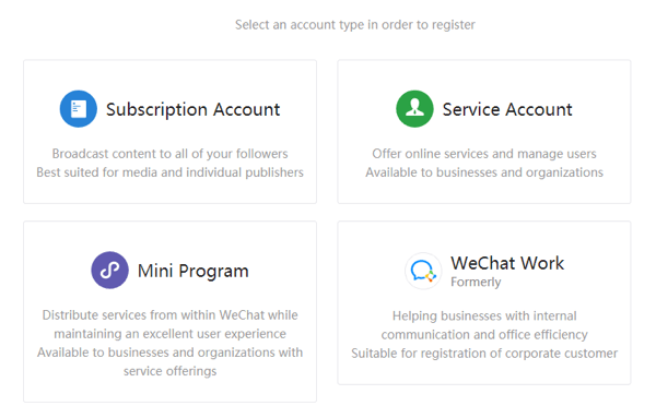 Nustatykite „WeChat“ verslui, 2 žingsnis.