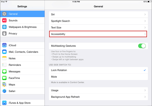 „iOS 7“ pritaikymas neįgaliesiems