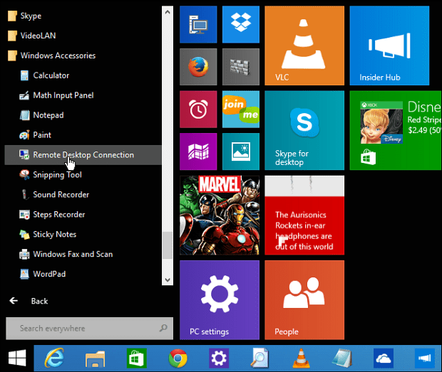 „Windows 10“ meniu Pradėti
