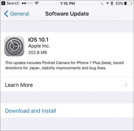 „Apple iOS 10.1“