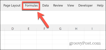 „Excel“ formulių meniu