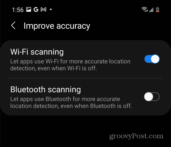 Android Samsung Wi-Fi Scanning Kalibruokite google žemėlapius