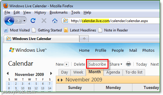 „Windows Live“ kalendoriuje užsiprenumeruokite „Google“ ar kitą kalendorių