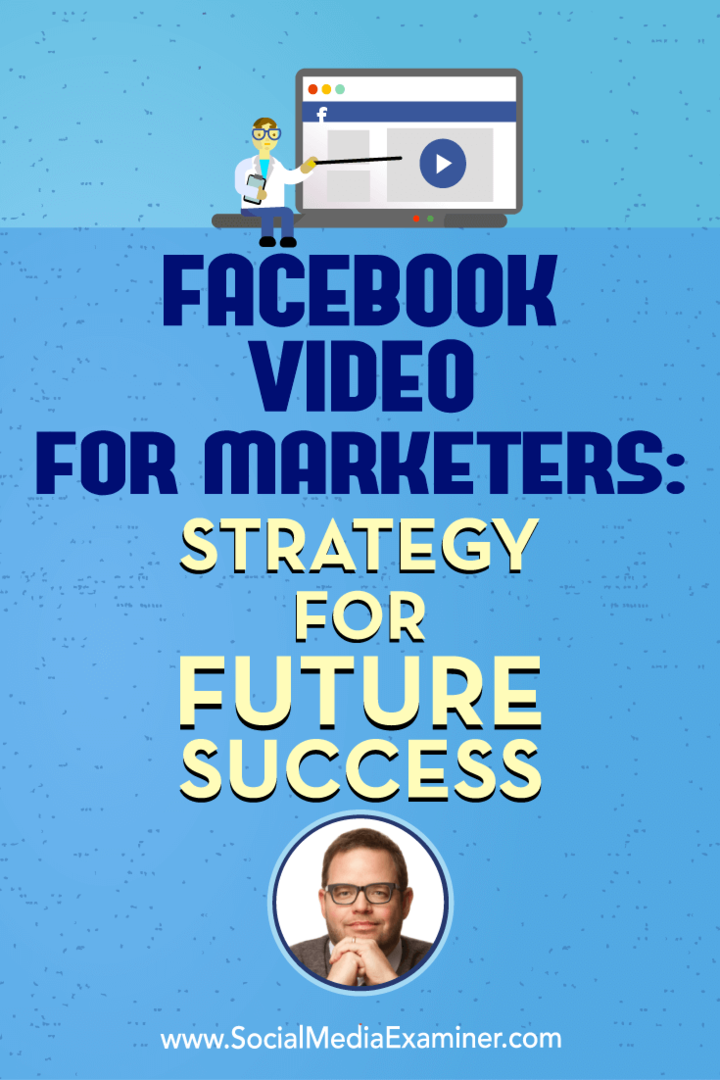 „Facebook“ vaizdo įrašas rinkodaros specialistams: ateities sėkmės strategija su Jay Baerio įžvalgomis socialinės žiniasklaidos rinkodaros tinklalaidėje.