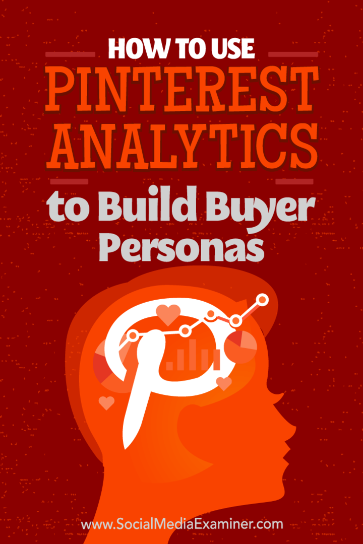 Kaip naudotis „Pinterest Analytics“ kuriant pirkėjų asmenis: socialinės žiniasklaidos ekspertas
