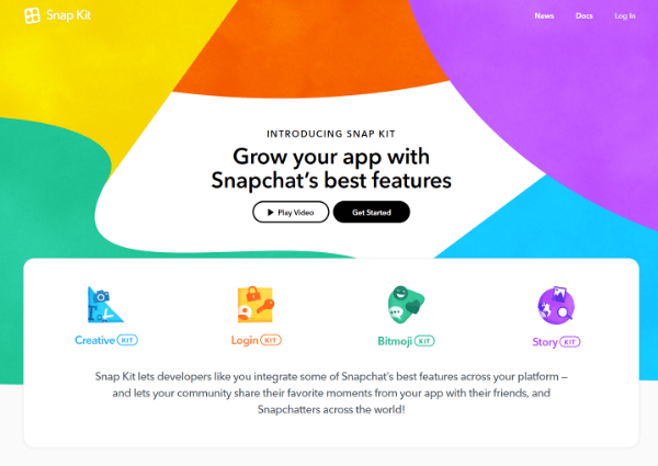 „Snap Inc.“ pristatė pilnavertį kūrėjų rinkinį „Snap Kit“, leidžiantį programų kūrėjams į savo programas įtraukti keletą geriausių „Snapchat“ dalių.