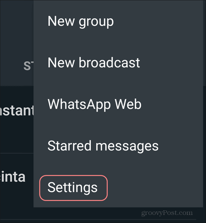 Ištrinkite „WhatsApp“ paskyros nustatymus
