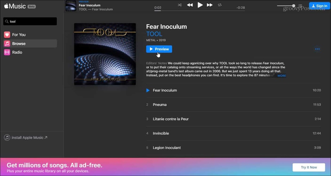 „Apple“ pristato savo „Apple Music Service“ internetinę versiją