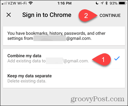 Derinti mano duomenis „iOS“ skirtoje „Chrome“