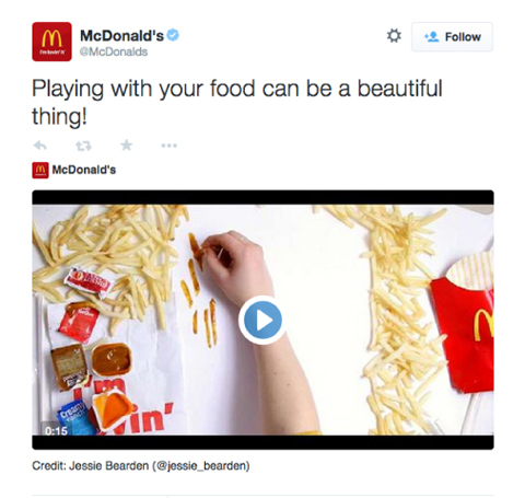 „mcdonalds“ „Twitter“ vaizdo produktų reklama