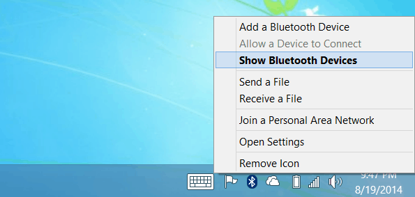 Rodyti „Bluetooth“ įrenginius