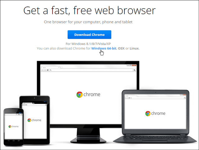 „Google Chrome“ 64 bitų dabar galima „Windows 7“ ir naujesnėms versijoms