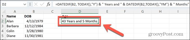 Excel metų ir mėnesių rezultatai