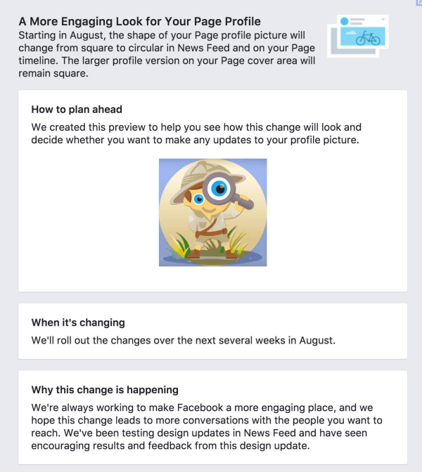 „Facebook“ keičia puslapio profilio nuotraukas iš kvadratinių į žiedines.