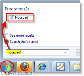 „Windows 7“ ekrano kopija - atidarykite užrašų knygelę