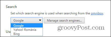 „Chrome“ paieškos teikėjas