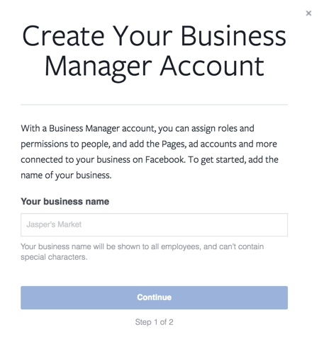 Įveskite savo įmonės pavadinimą, kad sukurtumėte savo verslo sąskaitą.