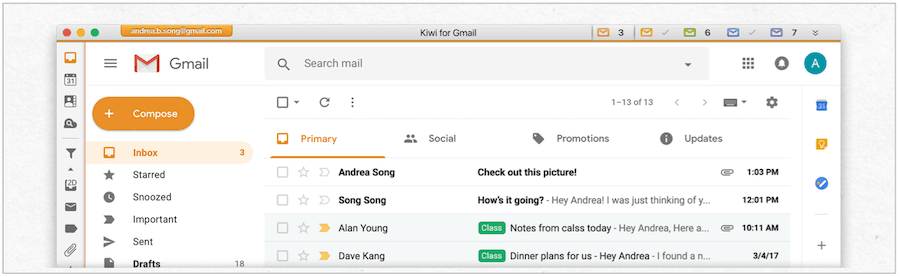 „Gmail“ skirtas kivis