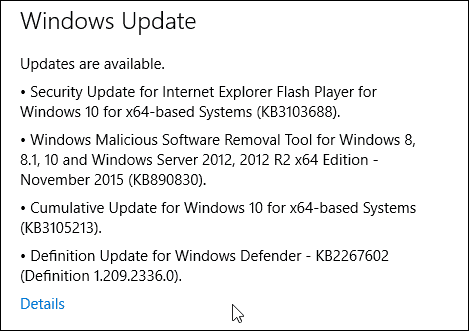 „Windows 10“ atnaujinimas KB3105213