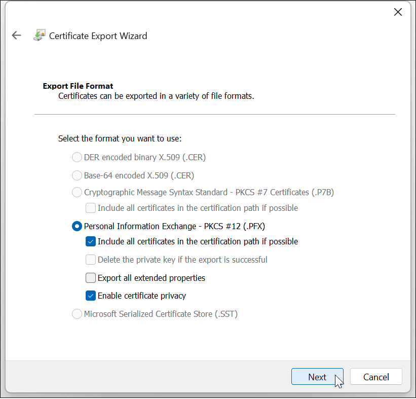 Šifruokite failus ir aplankus sistemoje „Windows 11“.