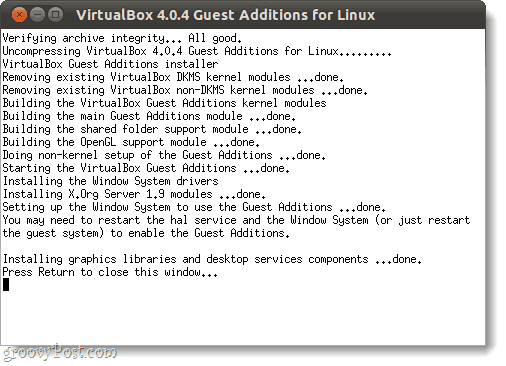 paleisti „virtualbox“ svečių papildymus Linux
