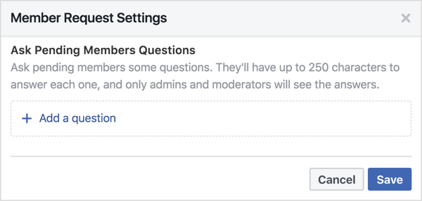 Laukiantiems „Facebook“ grupės nariams galite užduoti 3 klausimus.