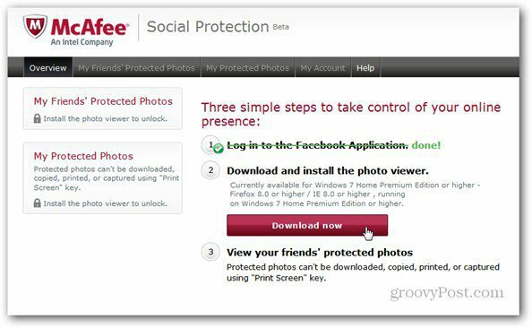 „mcaffee“ socialinės apsaugos įdiegti nuotraukų peržiūros programą