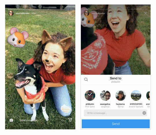 „Instagram“ paskelbė, kad vartotojai dabar gali dalytis „Instagram“ istorijomis tiesiogiai.