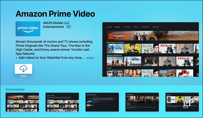 Įdiekite „Apple Prime Video“ „Apple TV“