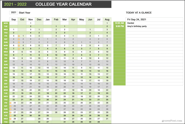 Kolegijos metų kalendorius