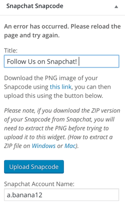 snapchat „snapcode“ valdiklio papildinys