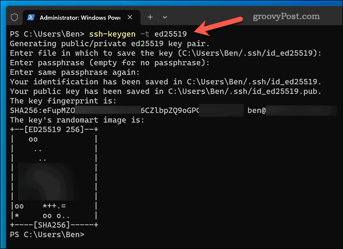 Generuokite SSH raktus sistemoje „Windows 11“.