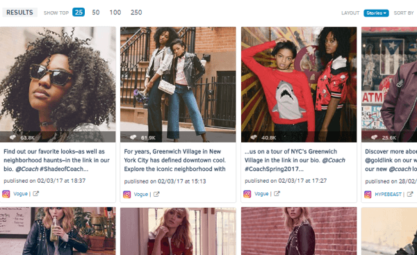 Taip pat galite pamatyti patraukliausius prekės ženklo „Instagram“ įrašus per pastarąją savaitę.
