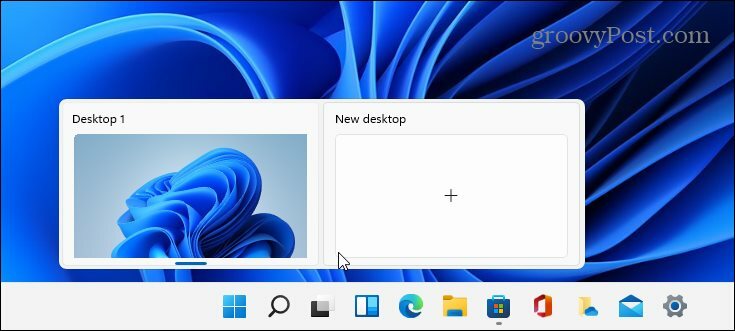 Virtualiojo darbalaukio mygtukas „Windows 11“