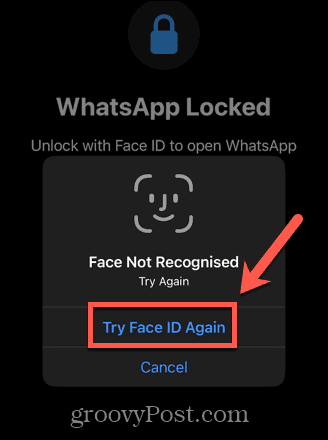 WhatsApp pabandykite face ID dar kartą