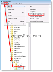 „Windows“ registro rengyklė, leidžianti atkurti el. pašto dėžutę „Inbox“, skirta „Outlook 2007 Dword“.