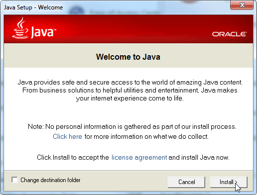 įdiegti „Java“