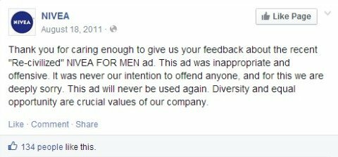nivea atsiprašymas facebook atnaujinimas