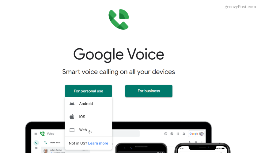 naudokite „Google Voice“ skambinti iš kompiuterio