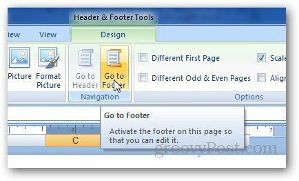 „Excel“ antraštės poraštė 7