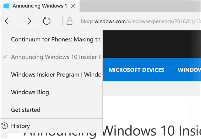 „Microsoft Edge Histroy“ vaizdas