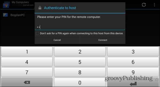 Nuotolinio darbalaukio „Android“ PIN kodas