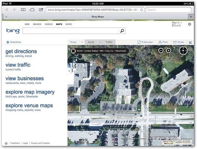 „Bing Maps iPad“