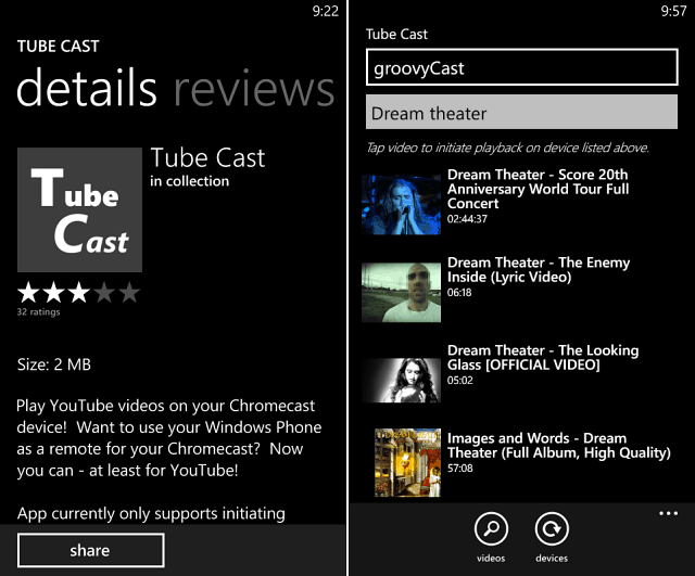 Siųskite „YouTube“ vaizdo įrašus į „Chromecast“ iš „Windows Phone“
