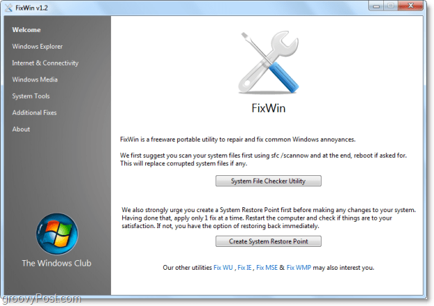 Ištaisyti 50 įprastų „Windows 7“ problemų, susijusių su „FixWin“ [groovyReview]